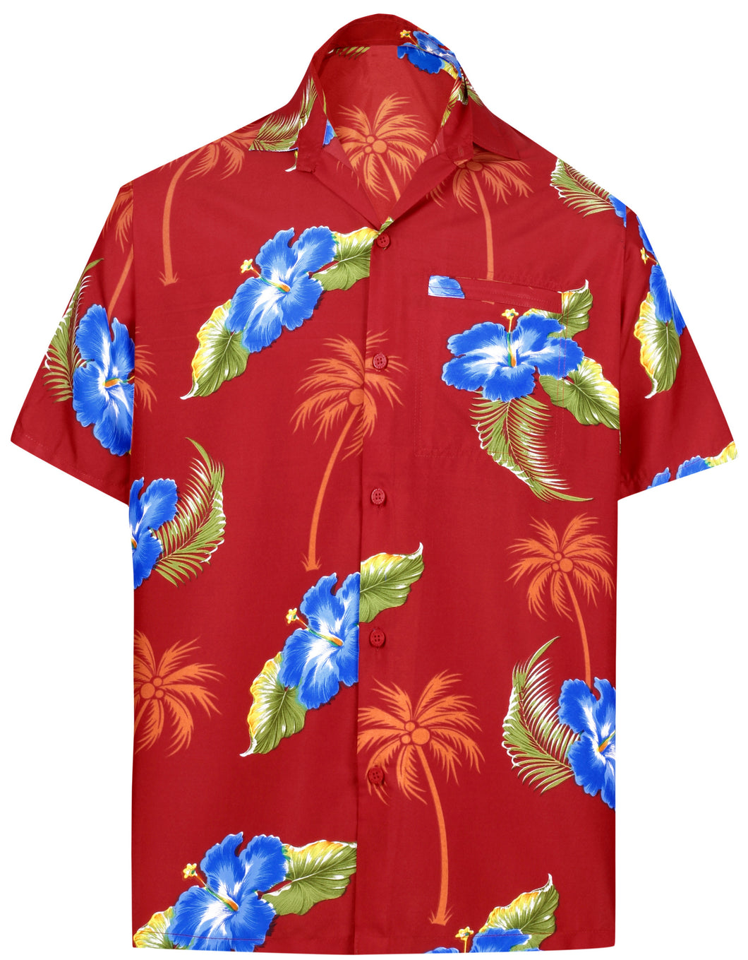 LA LEELA Shirt Casual Button Down Short Sleeve Beach Shirt Men Aloha Poc