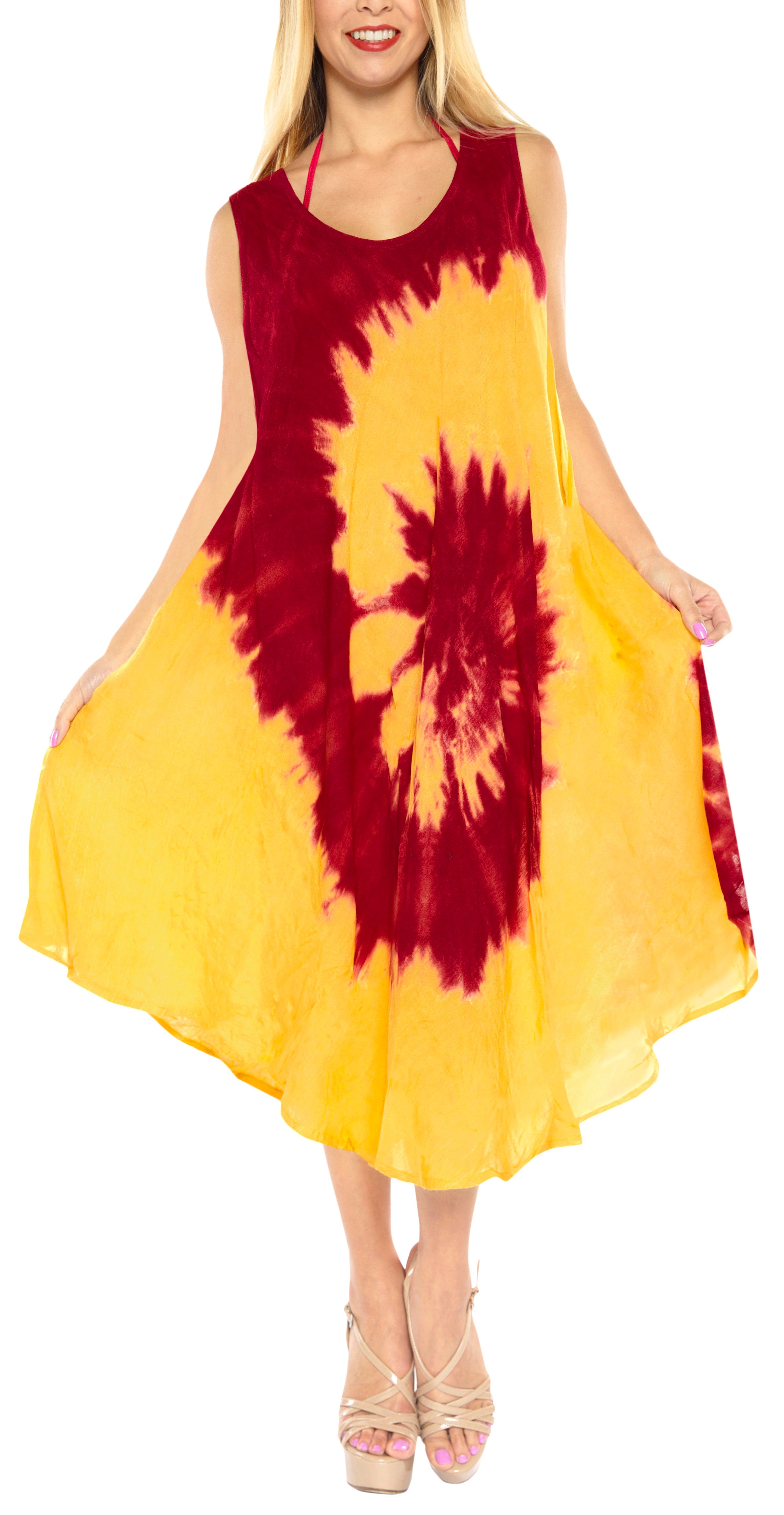 tie dye beach cover up dress