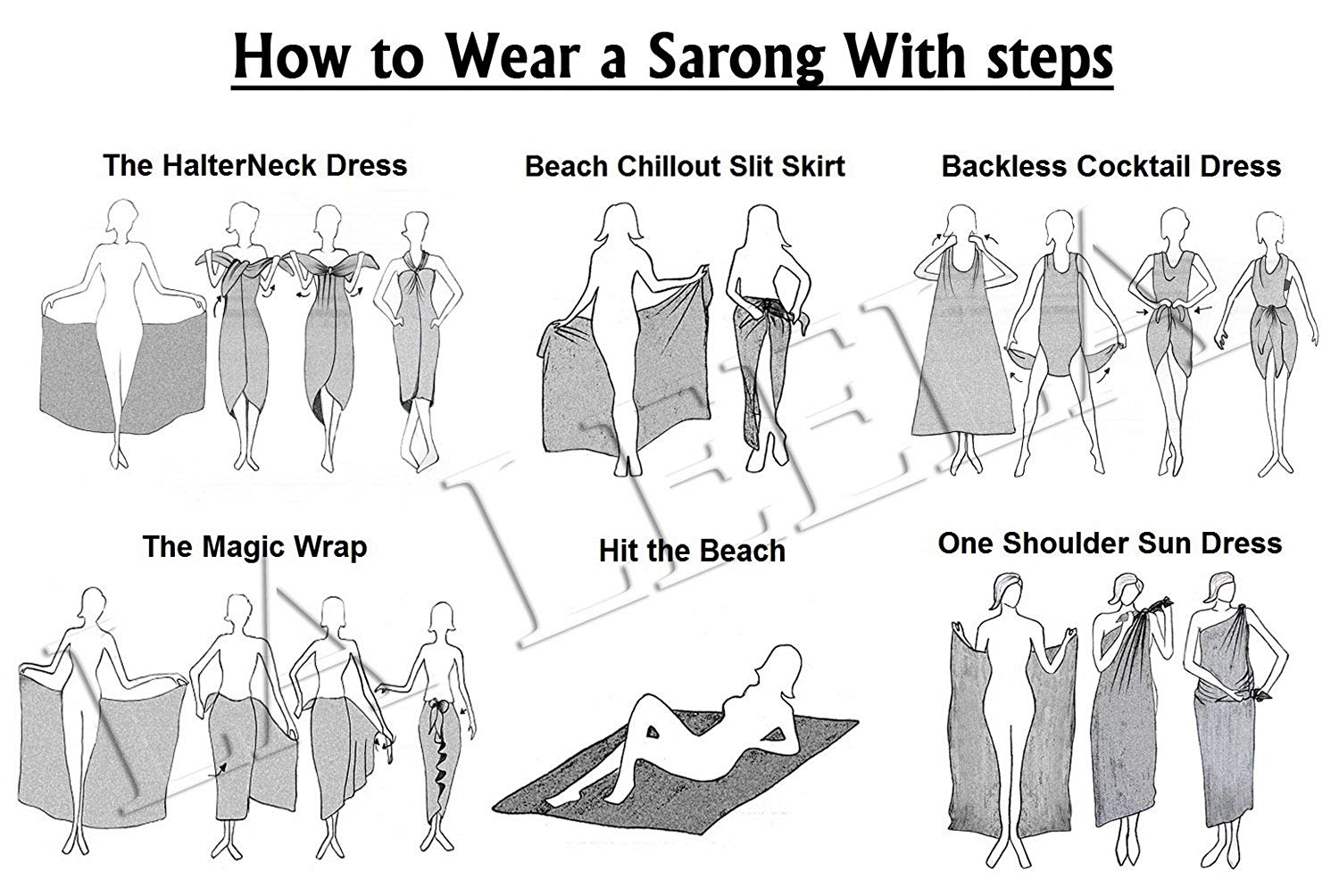 LA LEELA Women Beachwear Bikini Cover up Wrap Dress Swimwear Sarong 03 ...