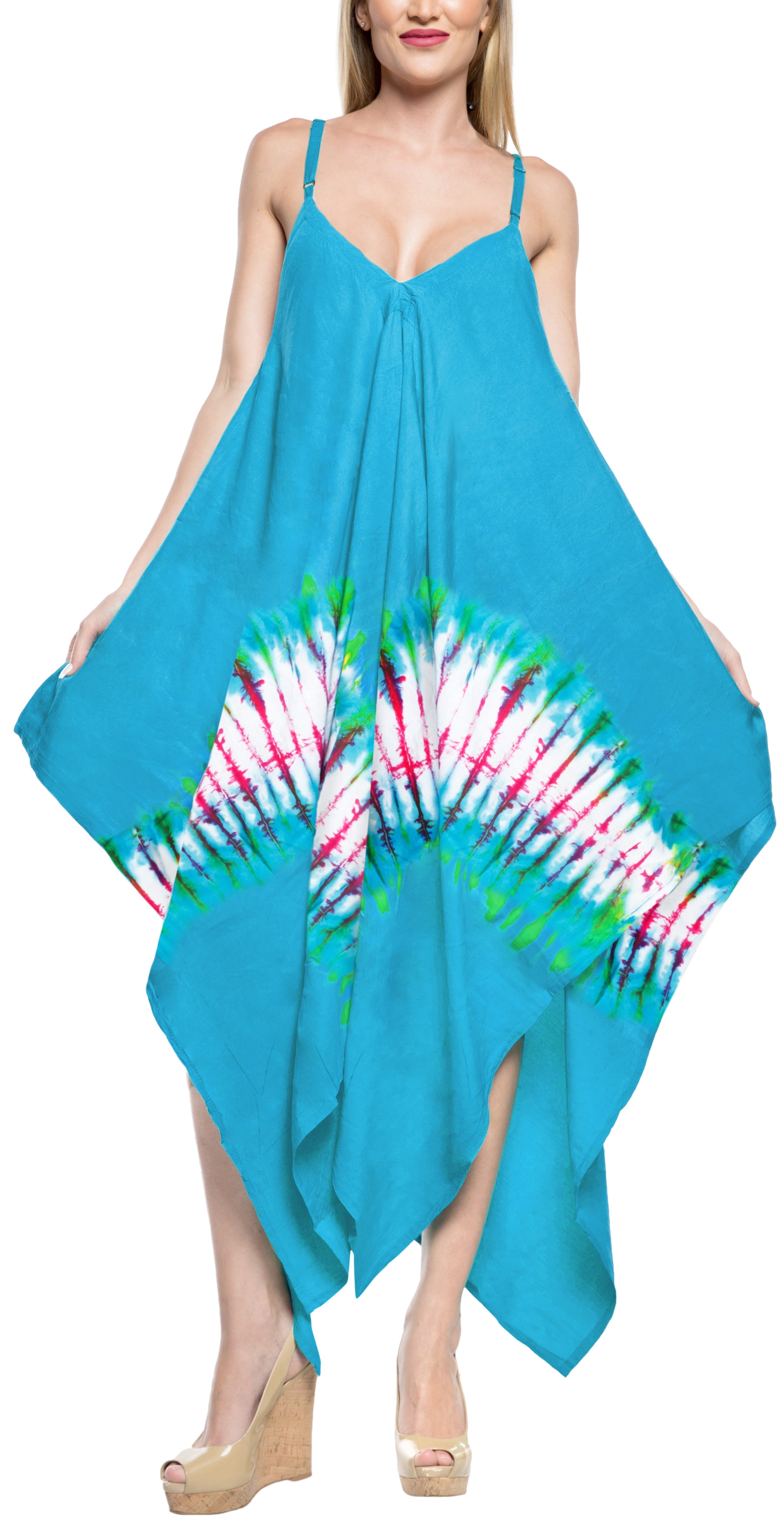 tie dye beach cover up dress