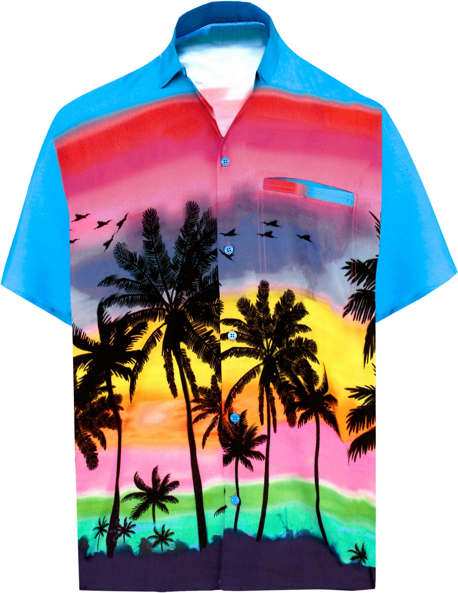 LA LEELA Shirt Casual Button Down Short Sleeve Beach Shirt Men Aloha ...