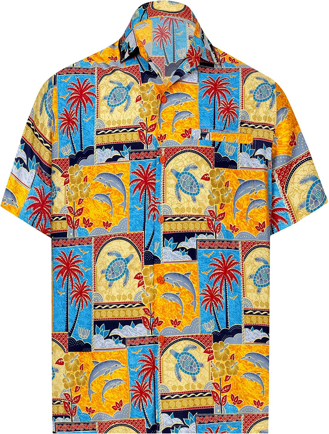 LA LEELA Shirt Casual Button Down Short Sleeve Beach Shirt Men Aloha ...