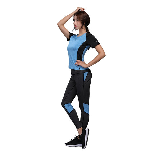 Womens Sportswear Yoga Set Workout Clothes Athletic Wear Sports Gym Legging  Seamless Fitness Bra Crop Top Long Sleeve Y size L Color 9258-WD-Dark grey