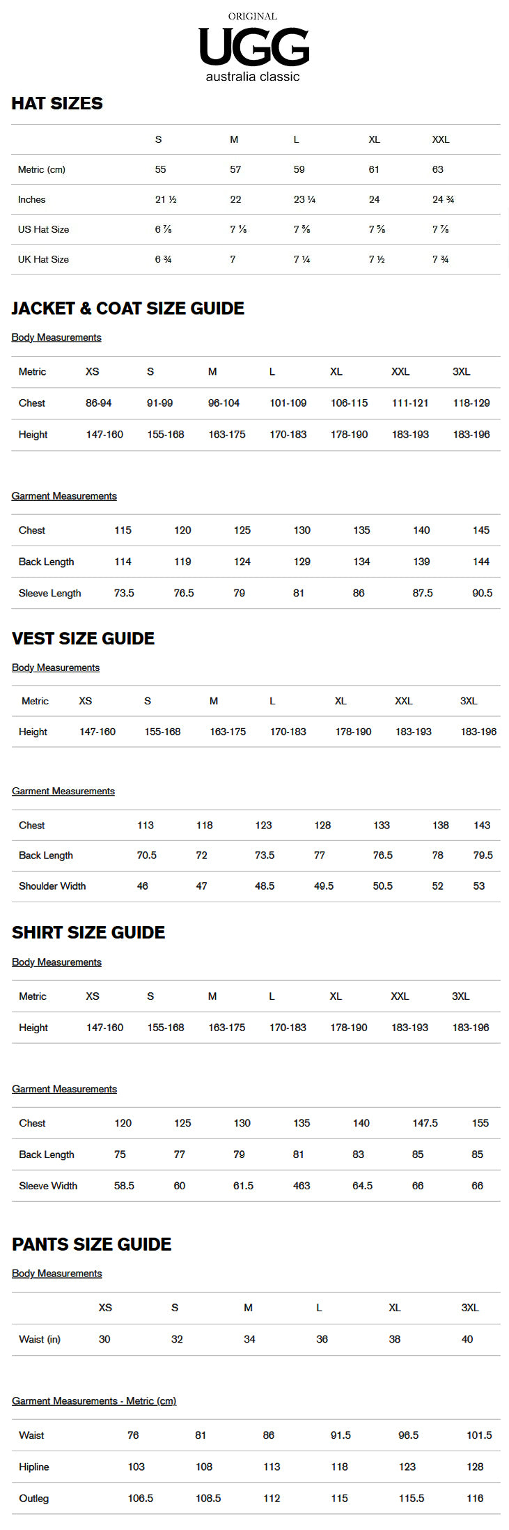 Size Chart