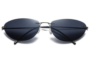 2022 Ultralight Rimless titanium Men Driving Sun Glasses The Matrix Neo Style Polarized Sunglasses Oculos De Sol