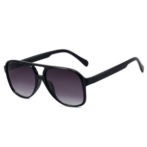 LongKeeper Vintage 70s Pilot Sunglasses Women/Men Classic Big Square Driving Goggle Black Yellow Lens Oculos De Sol Hombre