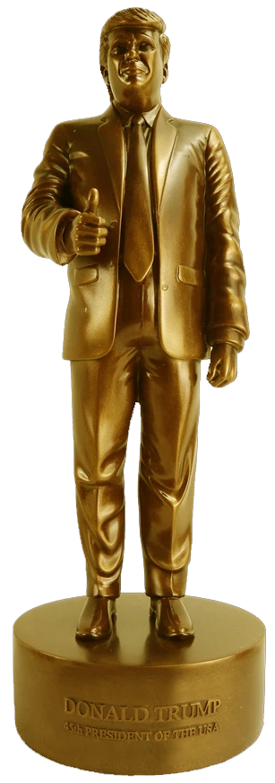 gold plated donald trump statue