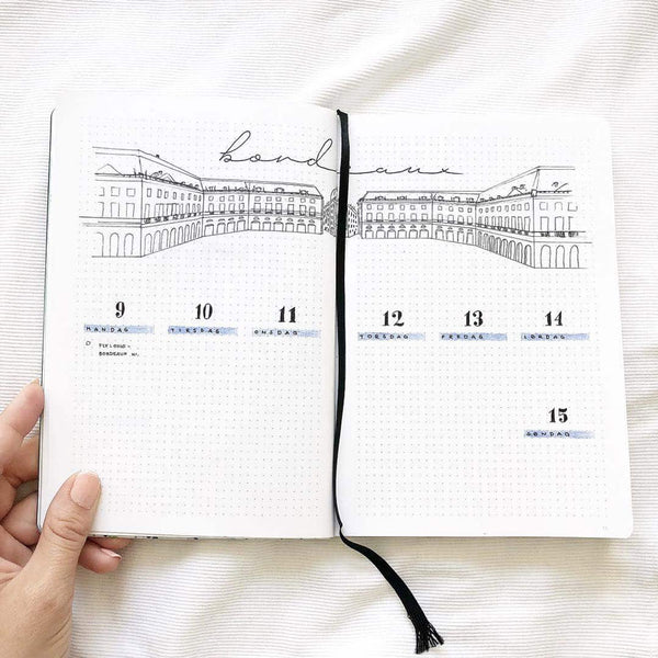 Travel journal - date grid