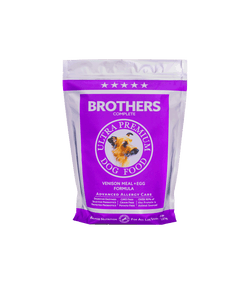 image of 5 lb. silver and purple bag of Brothers Venison Meal and Egg Formula