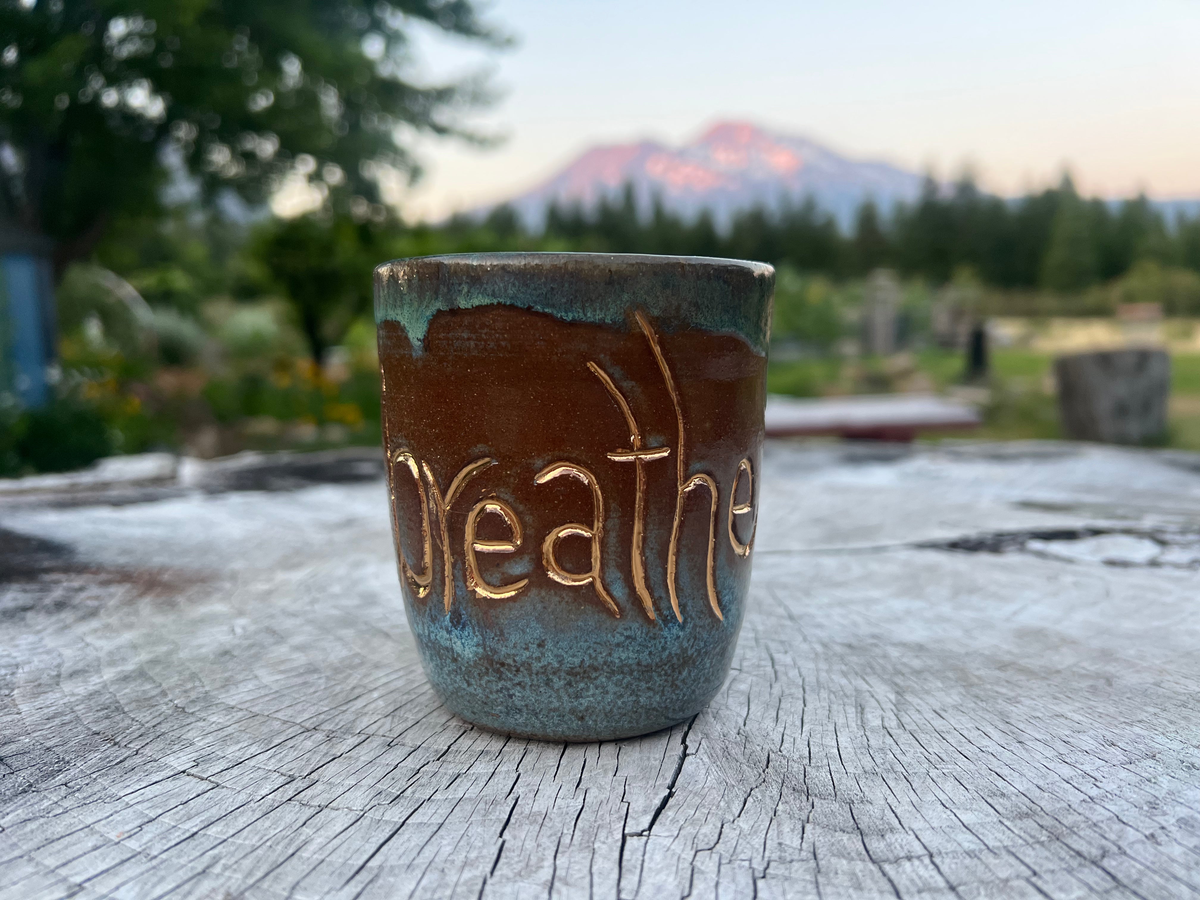 Gilded Breathe Cup- Earthy Aqua Reds 12oz