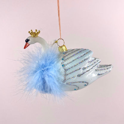 Crowned Swan Holiday Ornament