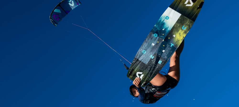 kitesurf trick backroll grab duotone kiteboarding team rider