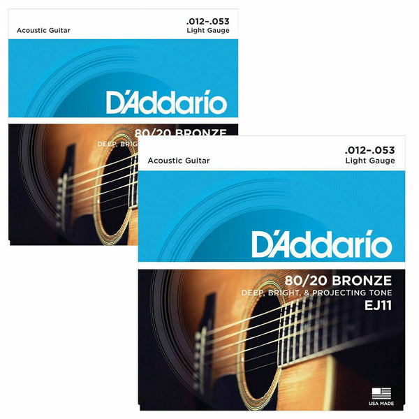 D'Addario Guitar Strings - Acoustic Guitar Strings - 80/20 Bronze - For 6  String Guitar - Deep, Bright, Projecting Tone - EJ10 - Extra Light, 10-47