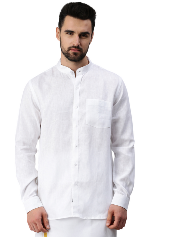 Chinese Collar White Shirt