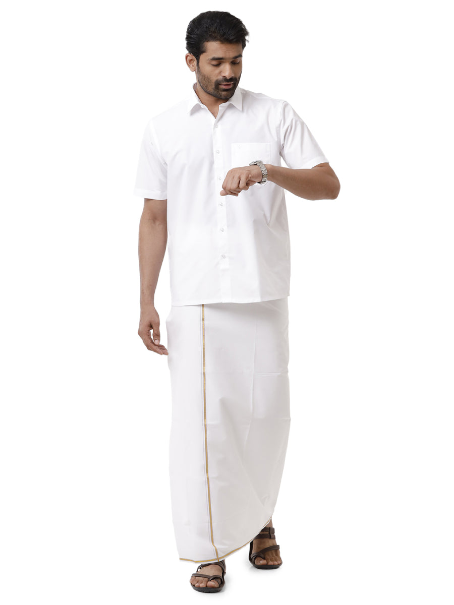 Ramraj Cotton Belt Dhoti Large Adjustable White Soft House of Renes India