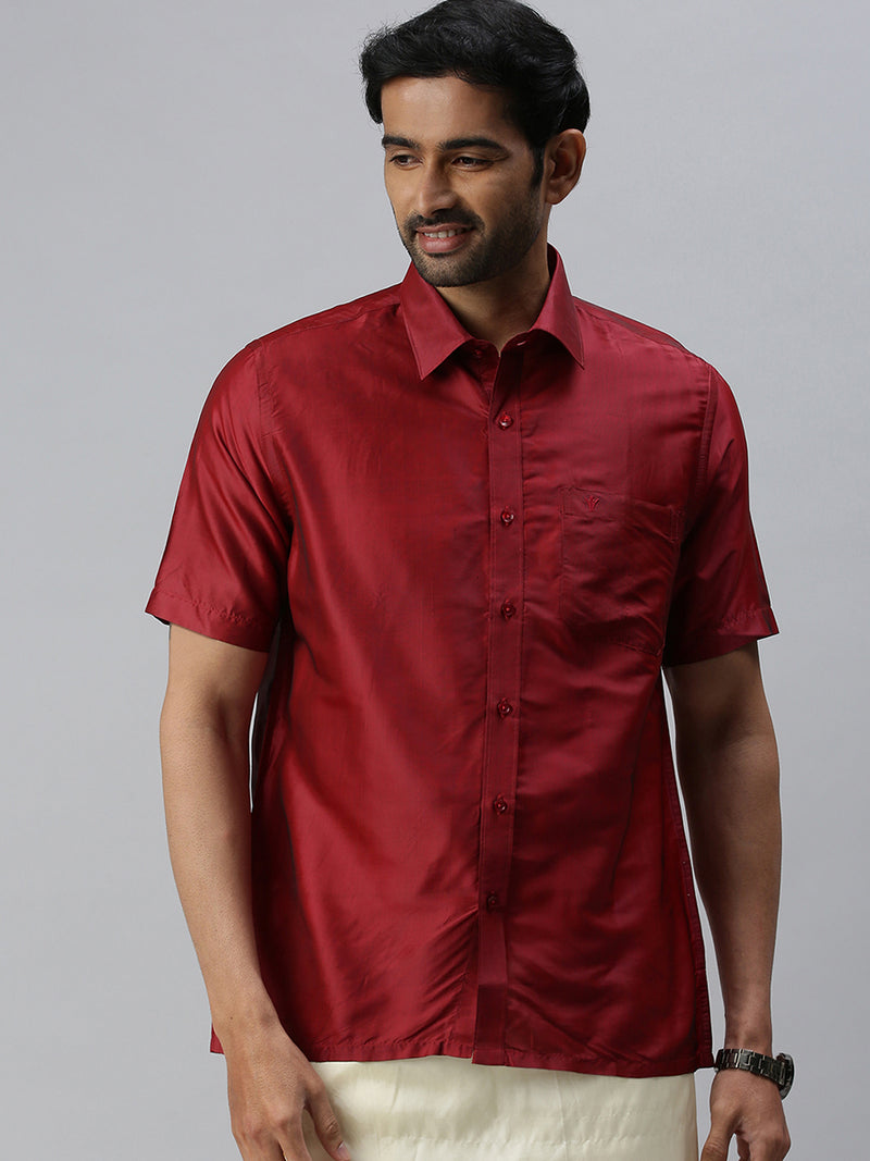 maroon silk shirt mens