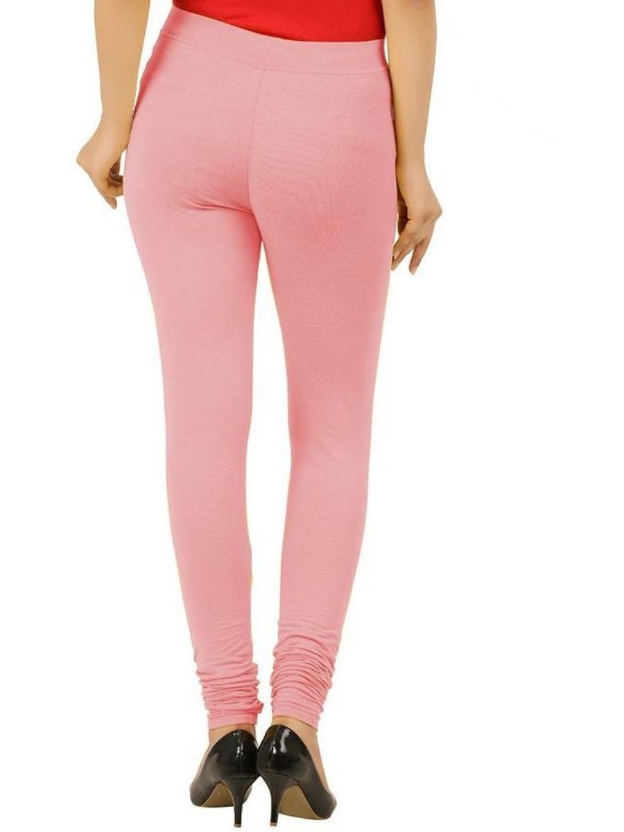 Buy Plus Size Ultra Soft Churidar Cotton Lycra Regular Fit Leggings For  Women Baby Pink at
