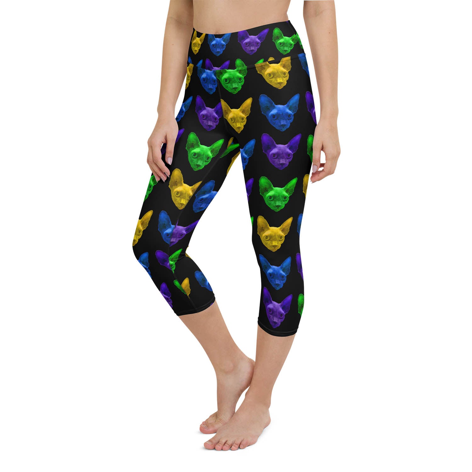  Sphynx Love High Waisted Capri Workout Leggings 