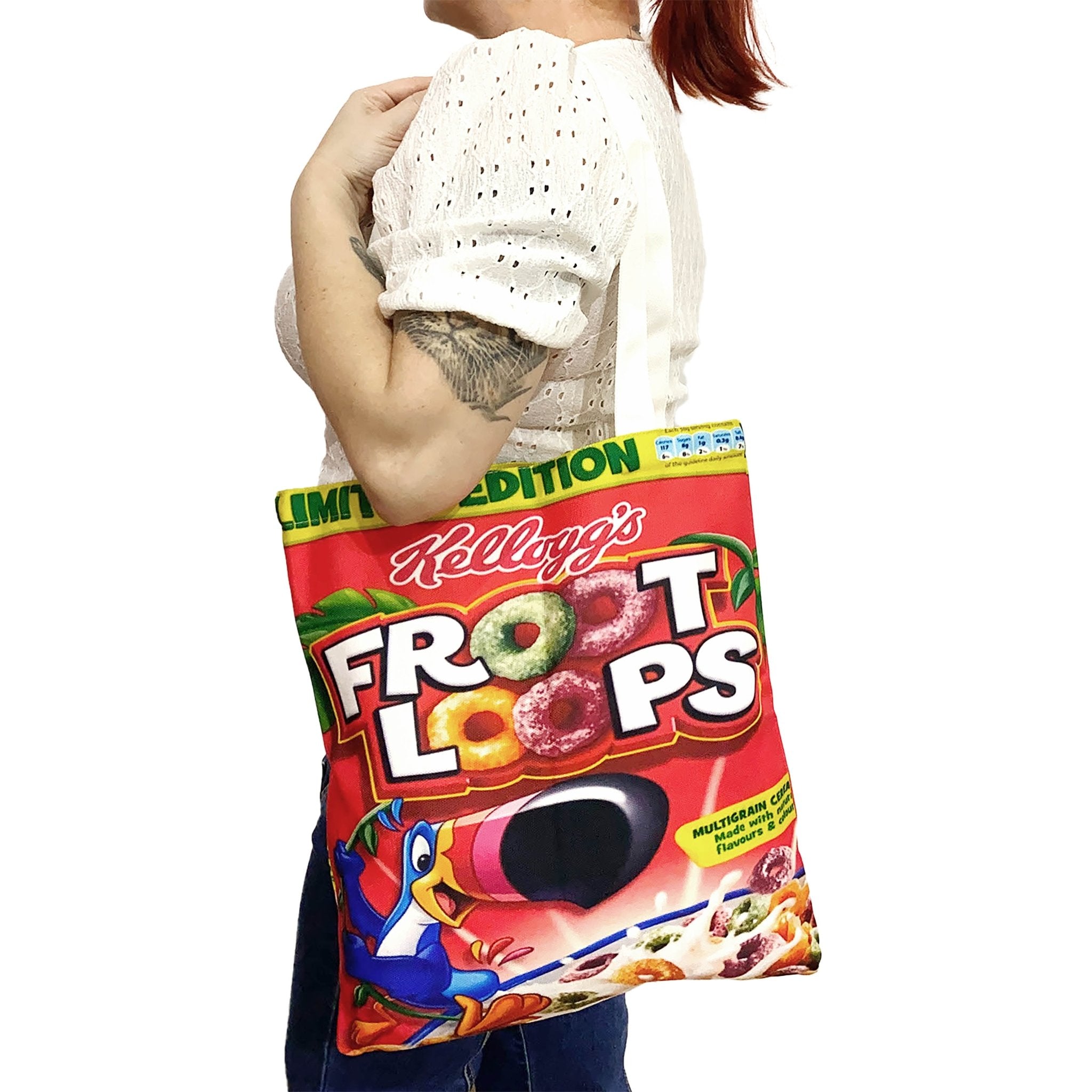  Canvas Tote Printed in Kellogg's Froot Loops Cereal 