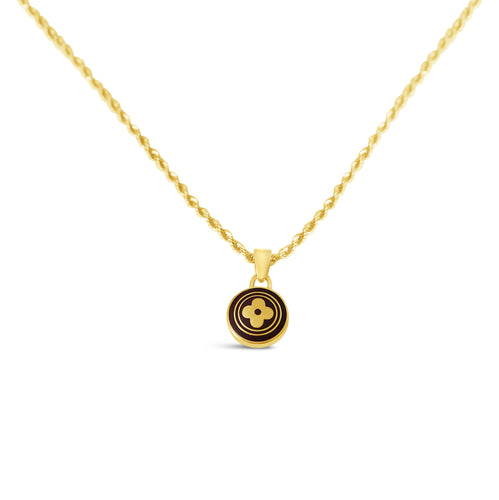 LV Louis Vuitton Button Necklace — Blue Blood Metal