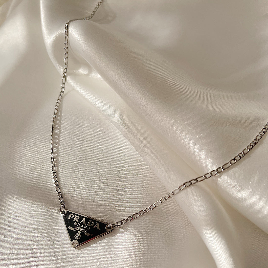 Rework Vintage Prada Emblem on Figaro Chain Necklace – Relic the Label