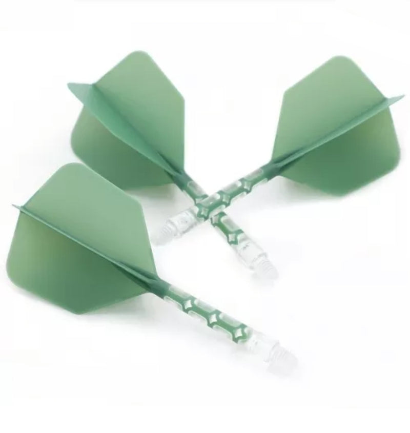 3T. CUESOUL ROST T19 BIG WING Integrated Ice Dart Shaft and Dk Green Flight Set, (3 Size Options)