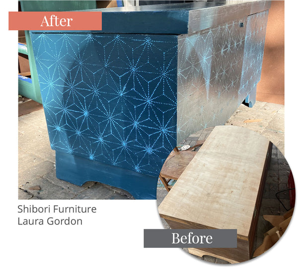 Shibori Japanese Furniture Stencil