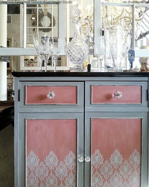 Perfect Pink Furniture Makeovers for a Girls Room - DIY Home Decor Ideas - Furniture Painting Stencils from Royal Design Studio