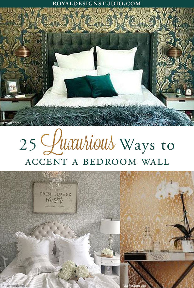 25 Luxurious Bedroom Feature Wall Stencils - Diy Painted Accent Walls –  Royal Design Studio Stencils