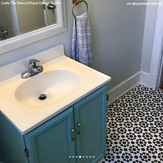 The DIY Renovation Hack That Will Save You $1000s: Bathroom Tile Floor Stencils