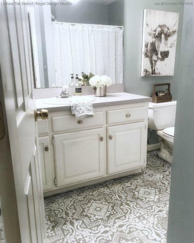 The DIY Renovation Hack That Will Save You $1000s: Bathroom Tile Floor Stencils