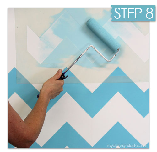 How to Stencil Chevron Stripes with Ombre Pattern