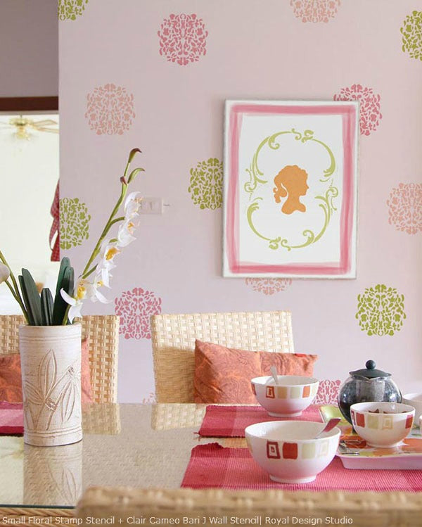 Stencil Decorating Ideas in the Pink! Allover Lace and Floral Stencils