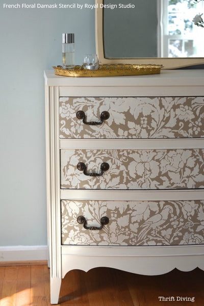 Diy Tutorial Paint And Stencil A Pretty Dresser Is 10 Easy Steps