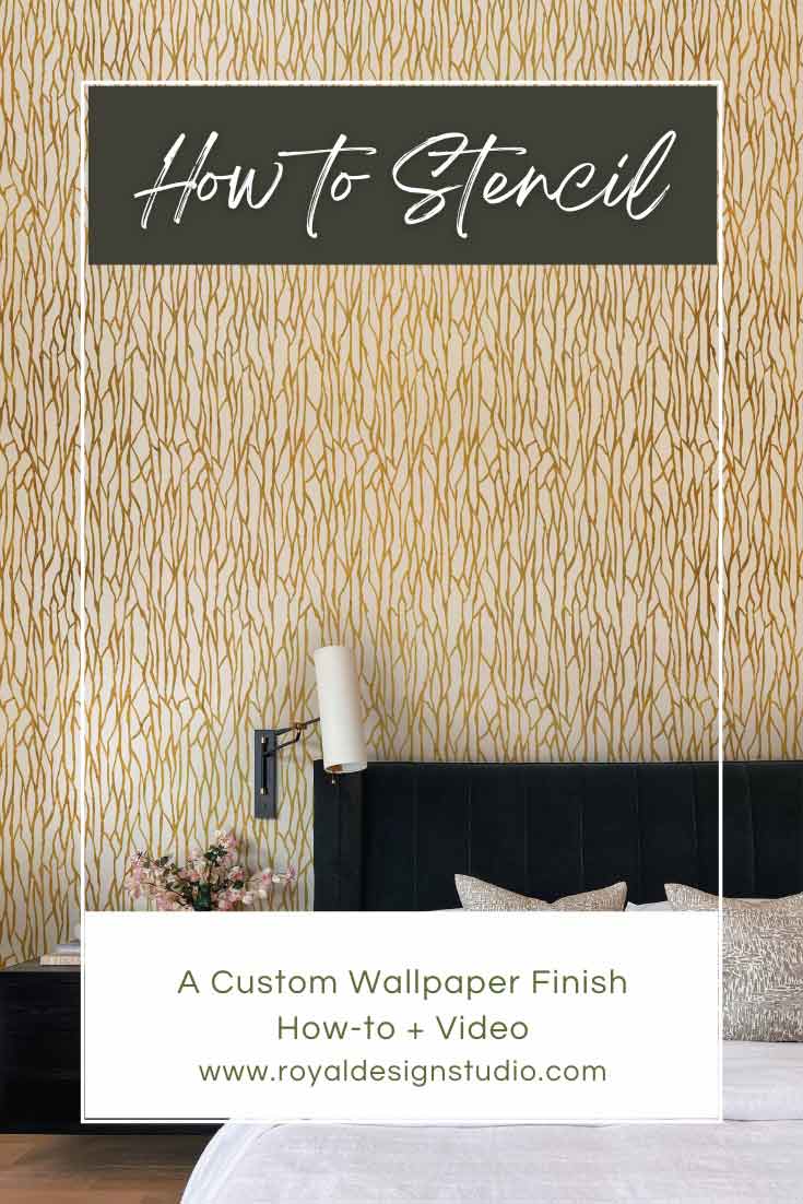 How to Stencil custom wallpaper look-stenciling with metallics