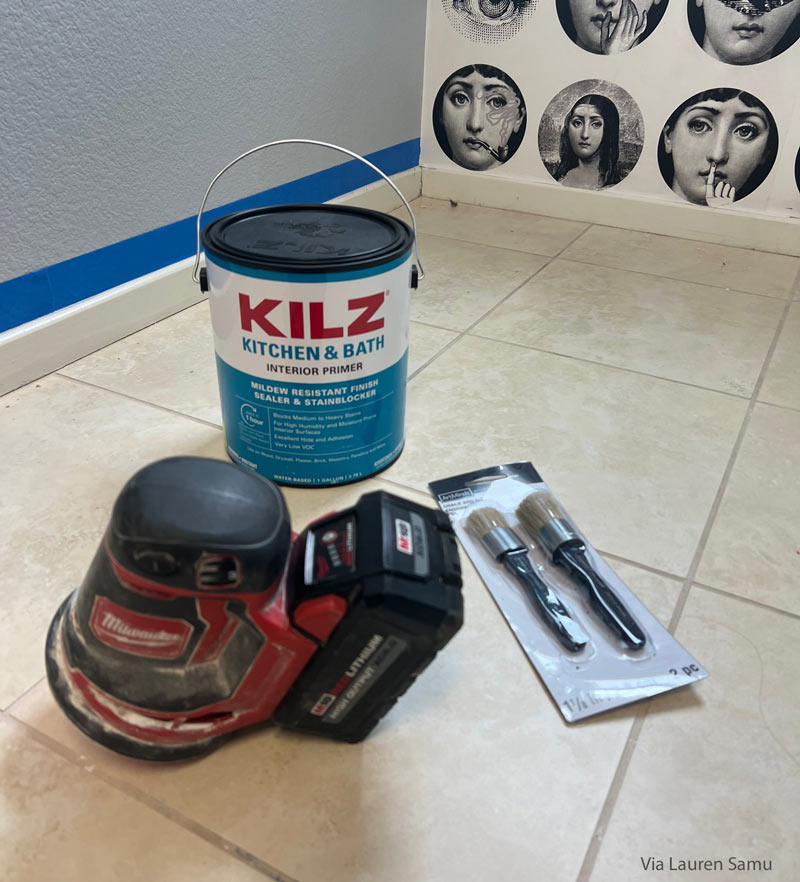 Supplies for painting ceramic tiles