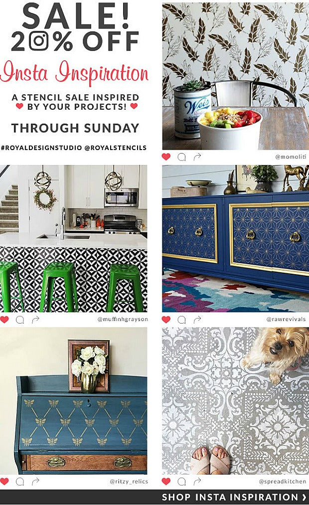 Stencil Your Home Decor & Become an Insta-Inspiration! Check out these PRETTIEST diy projects that we found on Instagram using wall stencils, floor stencils, tile stencils, and furniture stencils from Royal Design Studio!