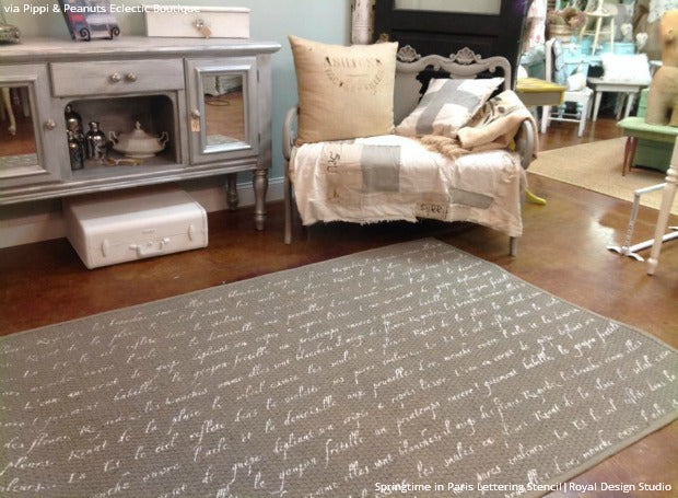 15 DIY Stylish Stenciled Rug Projects that are Easy and Affordable - Painted Floor Stencils by Royal Design Studio