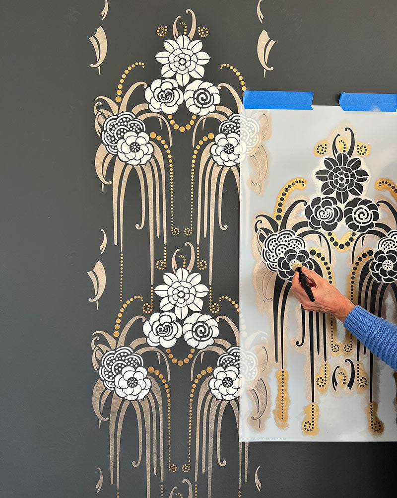 Stenciling art deco design