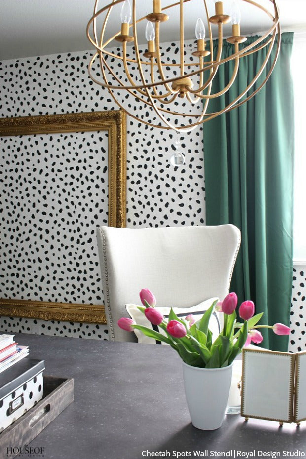 Go Wild & Decorate Your Home Decor with Cheetah Spots Wall Stencils and Animal Print Pattern from Royal Design Studio