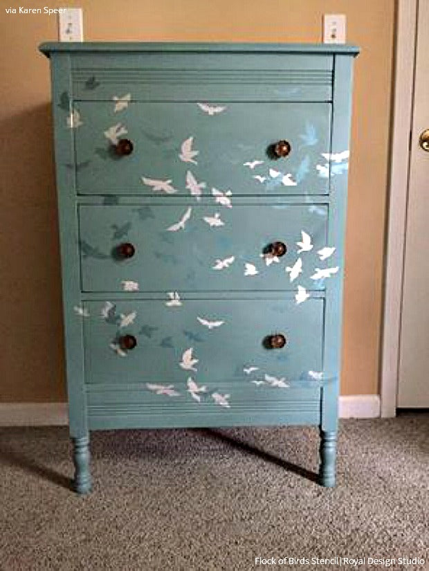 Diy Decor Ideas Painting Wall Stencils On Painted Furniture