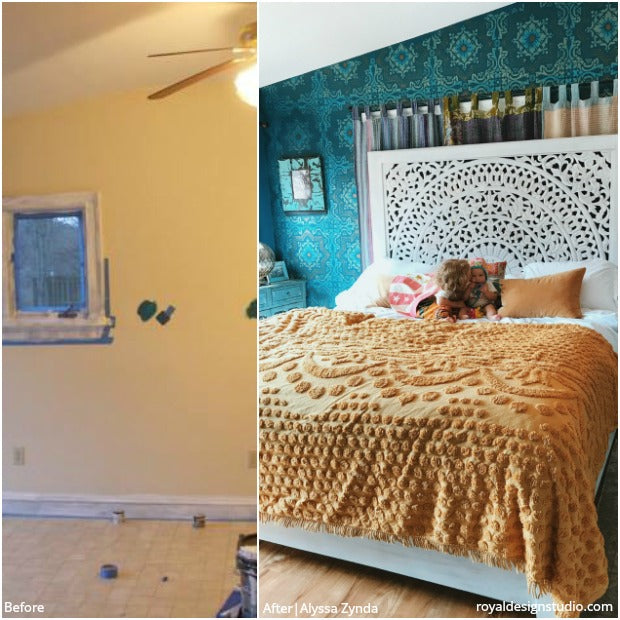 Before After Room Makeovers With Stunning Stencils Royal