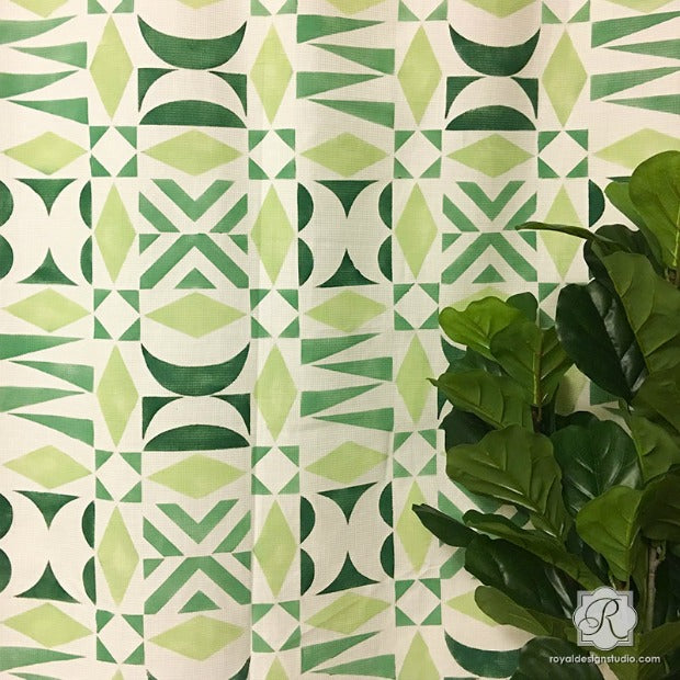 How to Stencil a DIY Shower Curtain That Anyone Can Make!