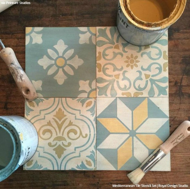 Painting Global Style for Less with Stencils & Chalk Paint® - Bohemian Decor DIY Ideas via Peinture - Royal Design Studio Wall Stencils