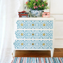 learn how to stencil with Moroccan furniture stencils