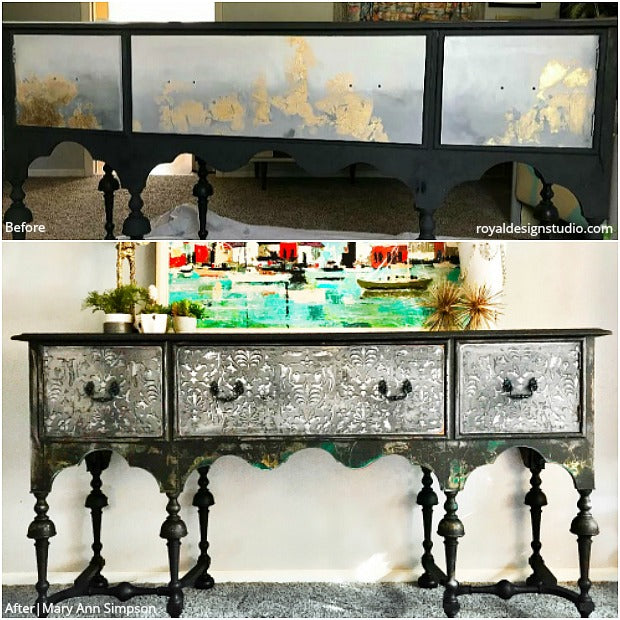 The BEST Before + After Projects: Winning Stenciled Spaces using Wall Stencils, Floor Stencils, and Furniture Stencils for Painting from Royal Design Studio - DIY Home Decor Ideas