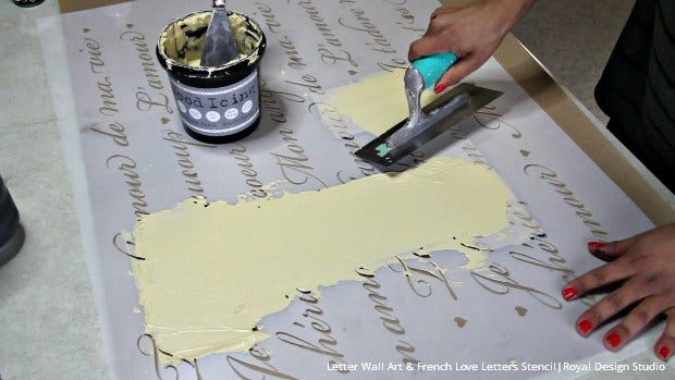 How to Stencil Embossing VIDEO Tutorial with Wall Art Letters from Royal Design Studio