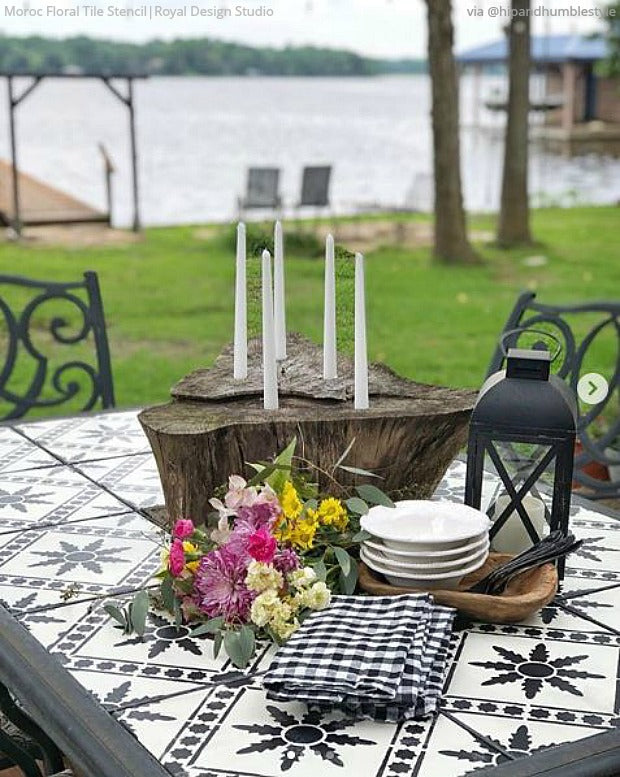 DIY Backyard Bliss: Renovate on a Dime with Furniture Paint Stencils from Royal Design Studio - royaldesignstudio.com