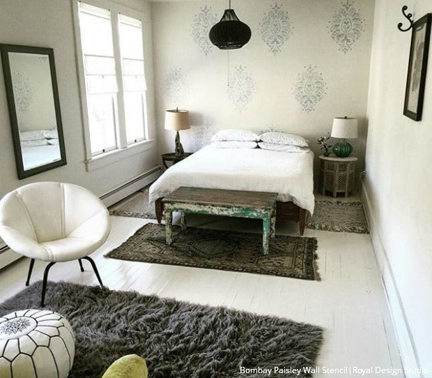 Looking for Insta-Inspiration for Your Next Stencil Project? Check out these gorgeous stenciled interiors! Royal Design Studio Stencils