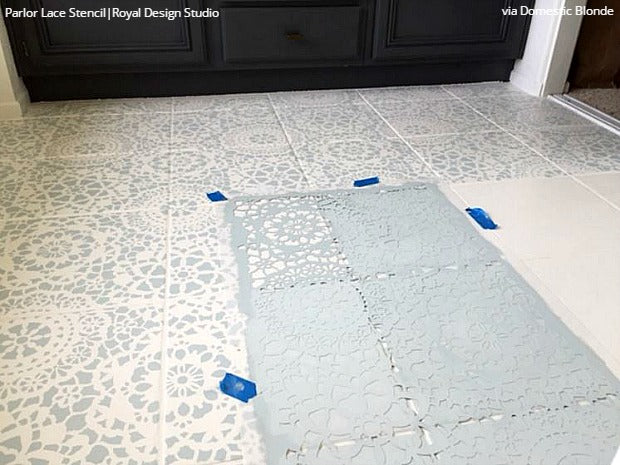 Tips for Painting Bathroom Tile with Floor Stencils